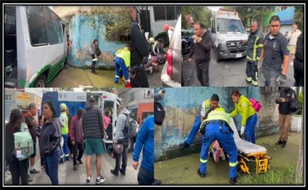 Accidente de transporte público en Peralvillo; colisión deja varios heridos y conductores detenidos