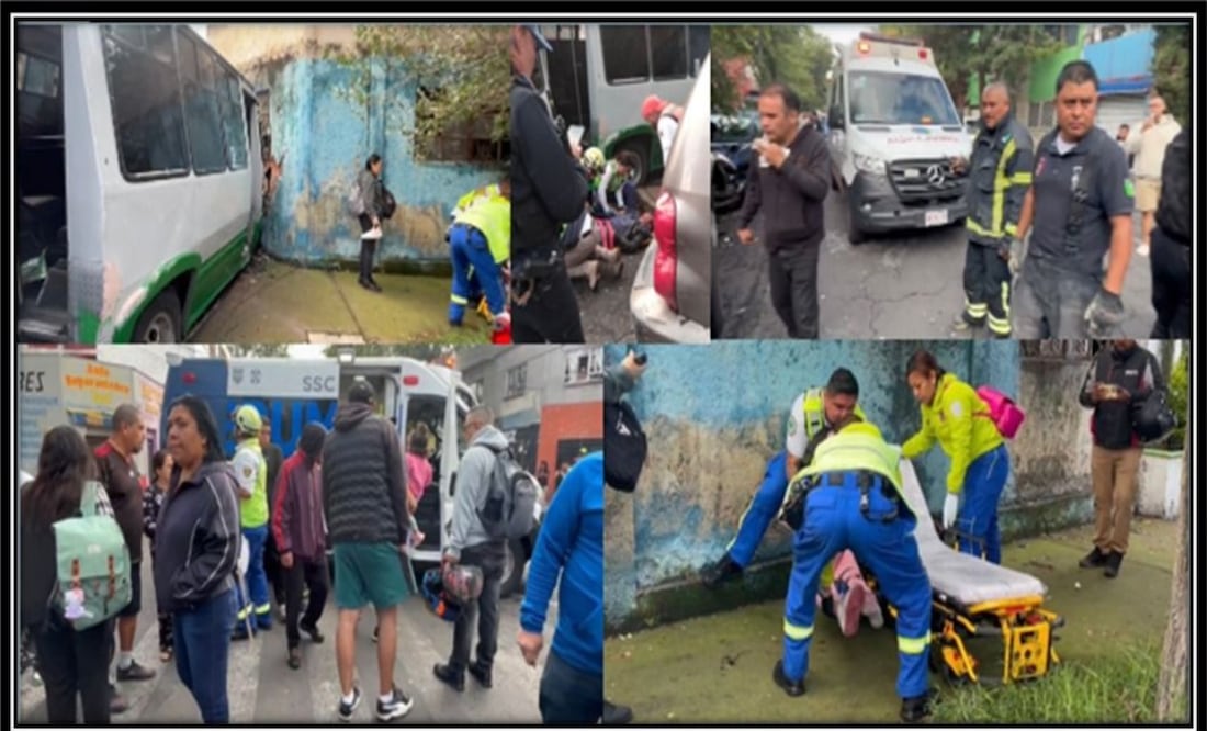 Accidente de transporte público en Peralvillo; colisión deja varios heridos y conductores detenidos. Foto: Especial