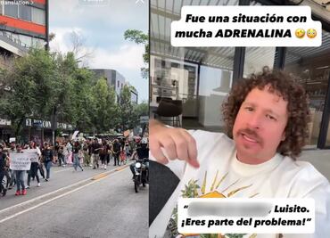 Insultan a Luisito Comunica en marcha contra la gentrificación en CDMX; "fue una situación de adrenalina", dice el influencer