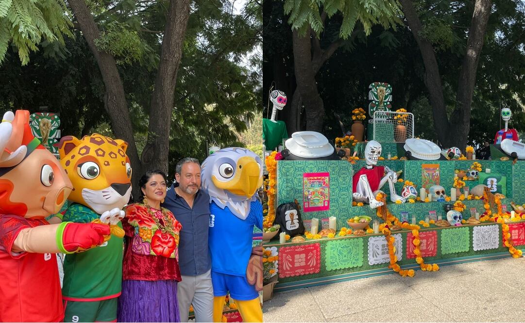 FIFA inaugura ofrenda en CDMX con las mascotas del Mundial 2026 - Fotos: Miguel Flores/EL UNIVERSAL