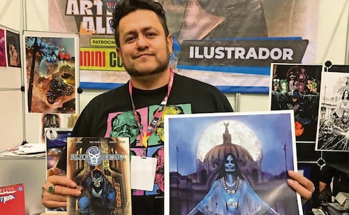 Blue Demon Jr. battles specters in his augmented reality comic