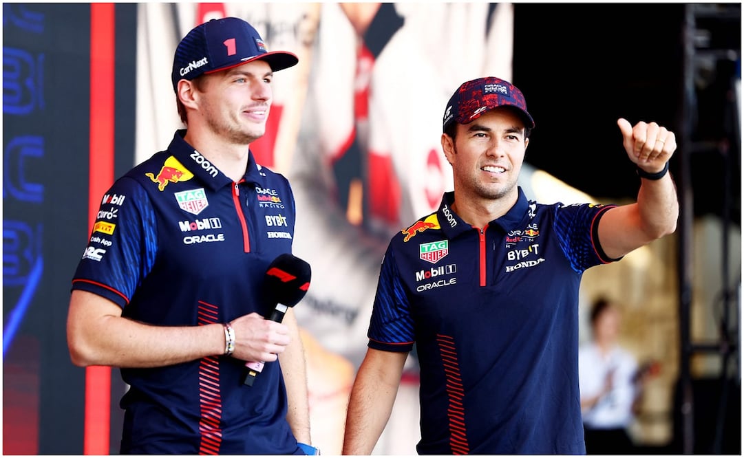Max Verstappen y 'Checo' Pérez en el GP de Brasil / FOTO: AFP