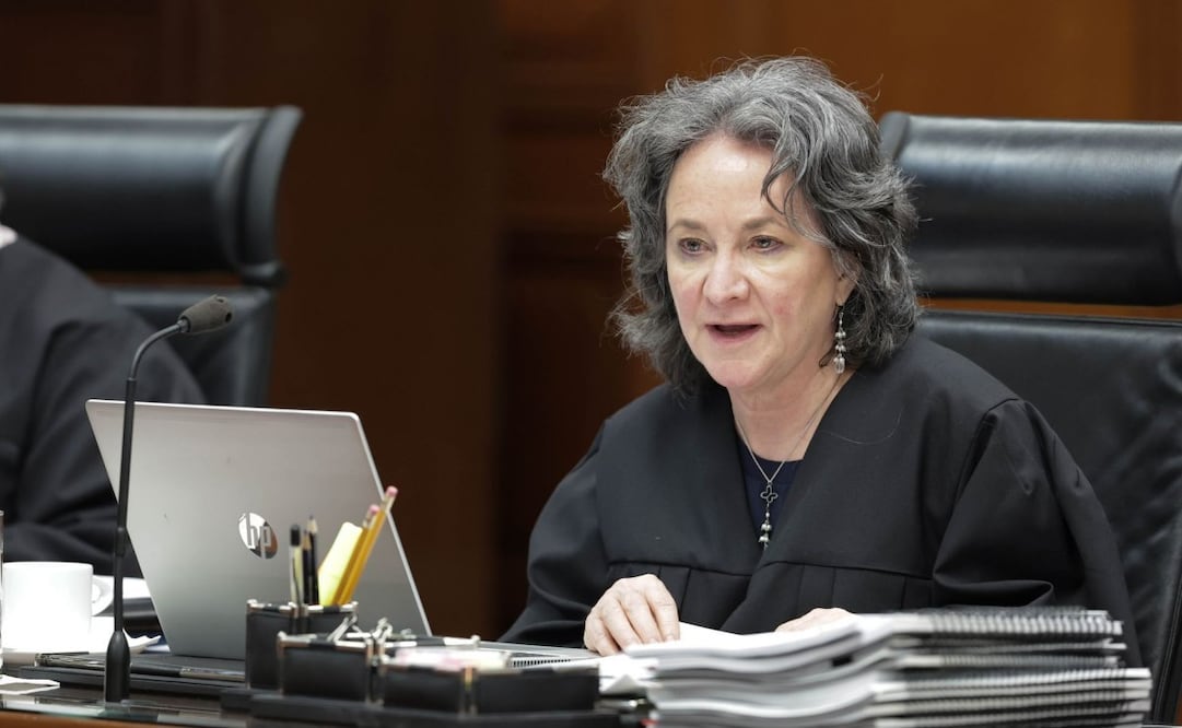 Sara Irene Herrerías Guerra, ministra ponente del proyecto, en sesión del pleno de la Suprema Corte. Foto: Cortesía SCJN/ Cuartoscuro