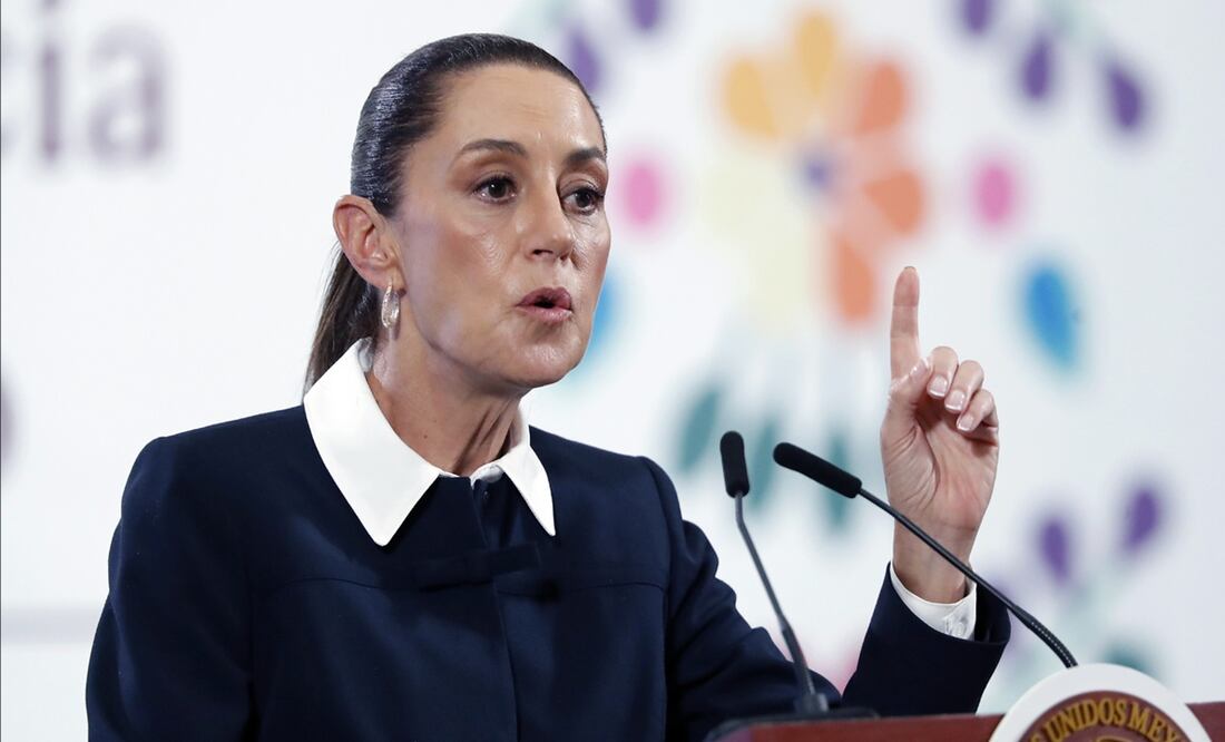 La presidenta Claudia Sheinbaum durante la mañanera del 4 de junio de 2025. Foto: EFE