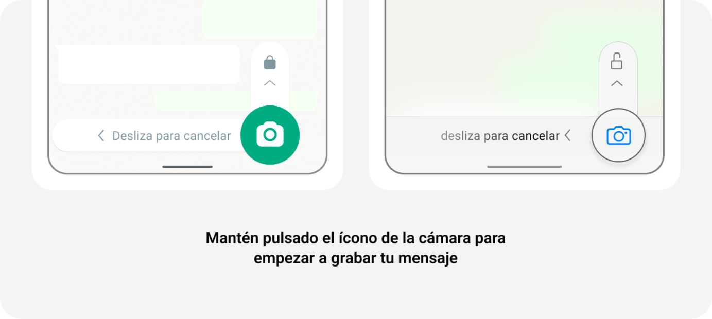 Botón para enviar un mensaje con video instantáneo en WhatsApp. Foto: WhatsApp