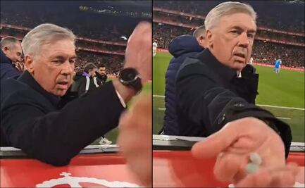 Carlo Ancelotti le regaló un chicle a un aficionado luego de que este se lo pidiera desde la tribuna