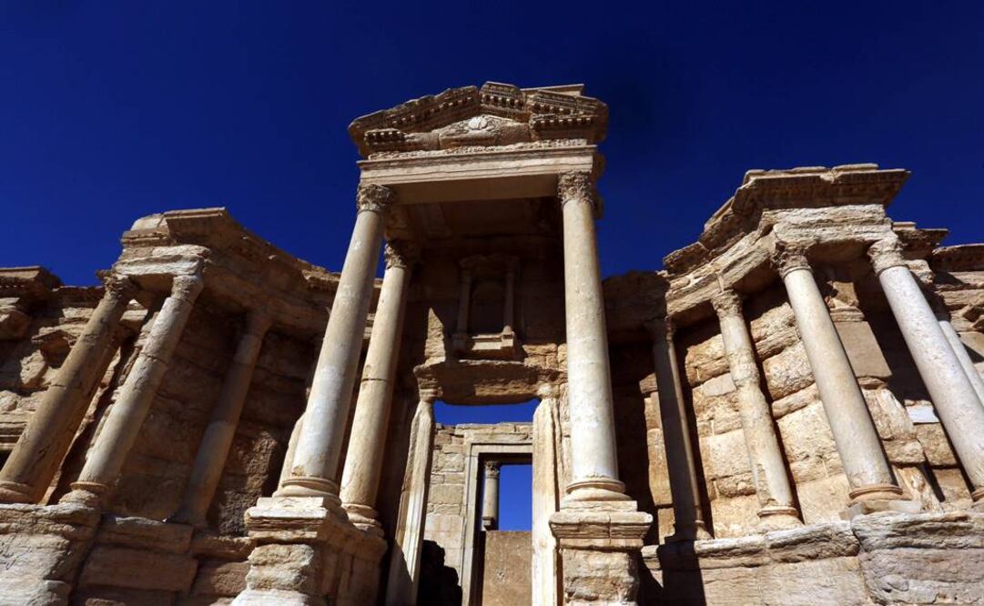Foto de archivo tomada el 1 de abril de 2016 del famoso teatro romano de Palmira, considerado patrimonio UNESCO. FOTO: EFE/Youssef Badawi.