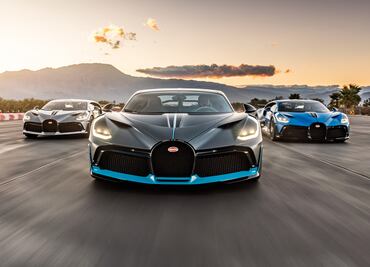 Tres Bugatti Divo encabezan reunión de 18 millones de dólares