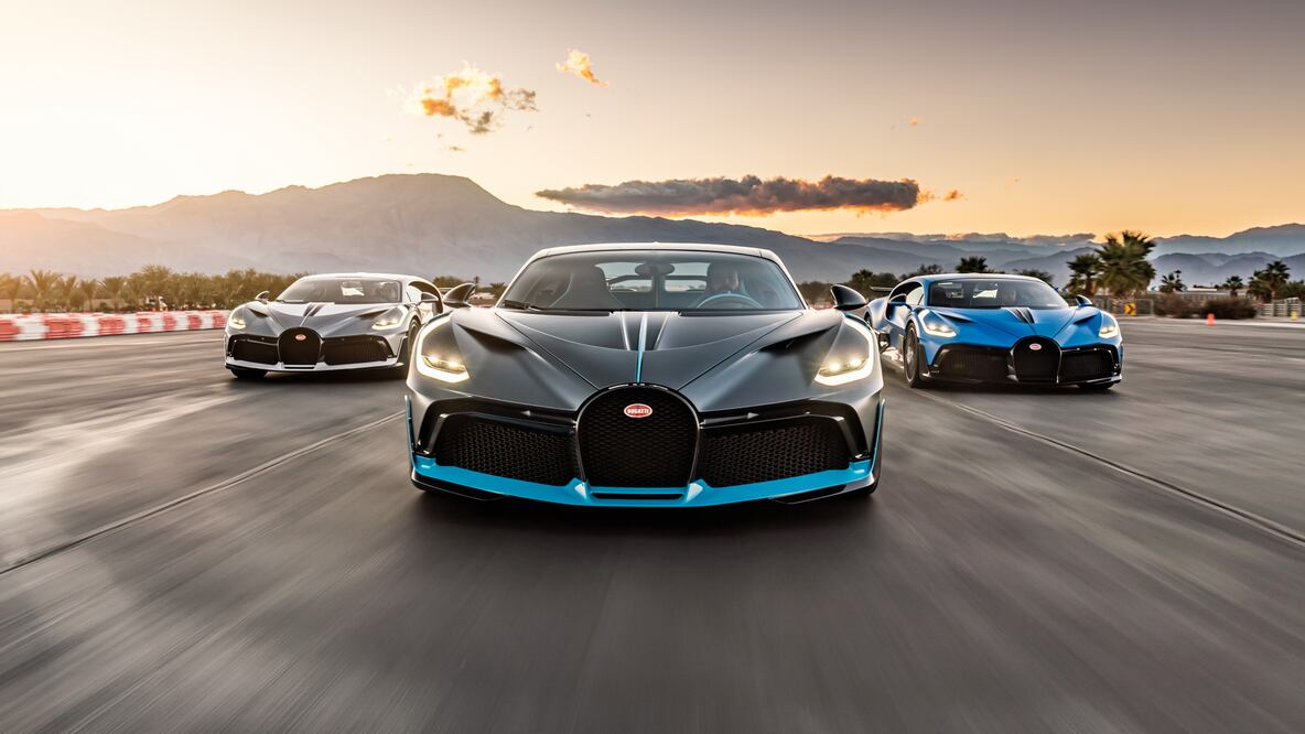 Tres Bugatti Divo encabezan reunión de 18 millones de dólares