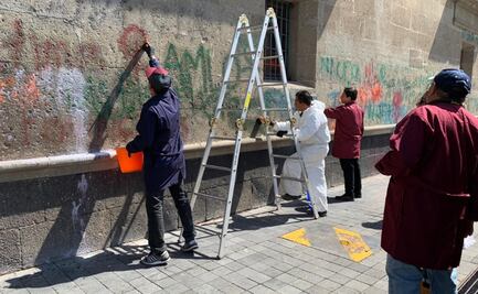 Estos métodos emplearon para limpiar pintas en Palacio Nacional