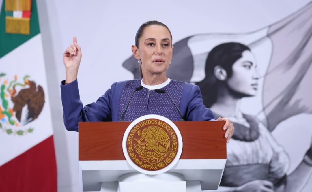 Presidenta Claudia Sheinbaum durante su conferencia de prensa matutina desde Palacio Nacional este martes 24 de marzo de 2026. Foto: Luis Camacho/ EL UNIVERSAL
