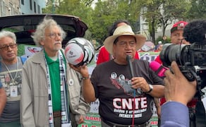 CNTE rechaza pérdidas millonarias de comercios del centro histórico (08/06/2026). Foto: Sharon Mercado
