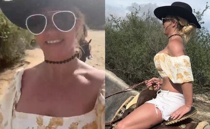 Captan a Britney Spears cabalgando en desierto de México con poca ropa