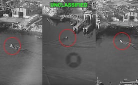 VIDEO: EU ataca centro para submarinos en Irán; usa por primera vez drones marítimos