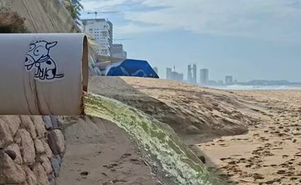 Desfogue pluvial en Mazatlán; bombean agua de la laguna del Camarón hacia el mar