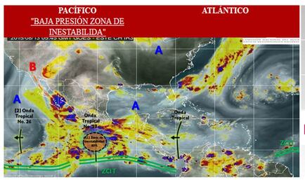 Dos canales de baja presión afectarán al país