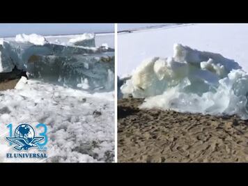Así se vio el tsunami de hielo en Rusia