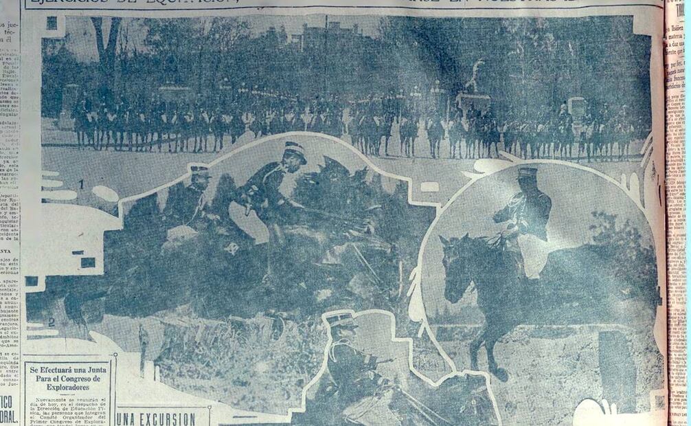 Las fotos de nuestras páginas antiguas dan fe de las exhibiciones de los gendarmes a caballo, en que se solían hacer acrobacias de equitación. Hemeroteca EL UNIVERSAL.