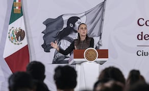 Presidenta Claudia Sheinbaum durante su conferencia de prensa desde Palacio Nacional este 18 de agosto del 2026. Foto: Gabriel Pano / EL UNIVERSAL