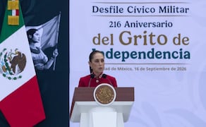 La presidenta Claudia Sheinbaum encabezó el Desfile Cívico Militar por el 216 Aniversario del inicio de la Independencia de México el 16 de septiembre de 2026. Foto: Hugo Salvador/ EL UNIVERSAL