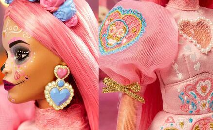 La marca mexicana Pink Magnolia viste de rosa a Barbie Día de Muertos