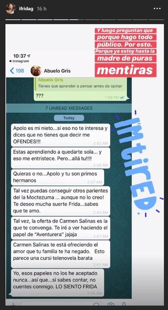 “Si sabes contar, no cuentes conmigo”, le dice Enrique Guzmán a Frida Sofía
