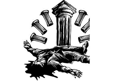 Solo casquillos en el asfalto