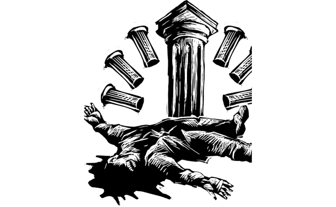 Solo casquillos en el asfalto