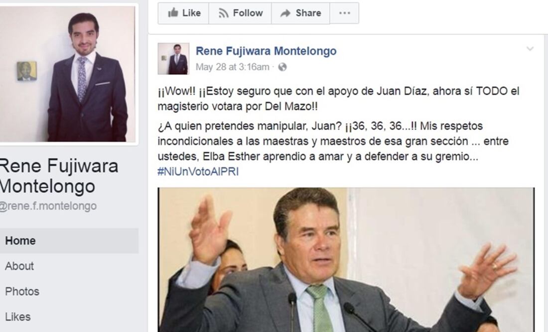 Nieto de Elba pide "ni un voto al PRI"