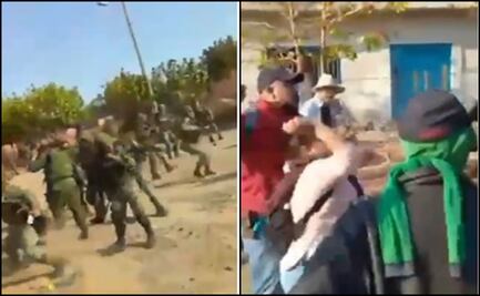 Pobladores agreden con piedras y palos a elementos del Ejército en Aguililla, Michoacán