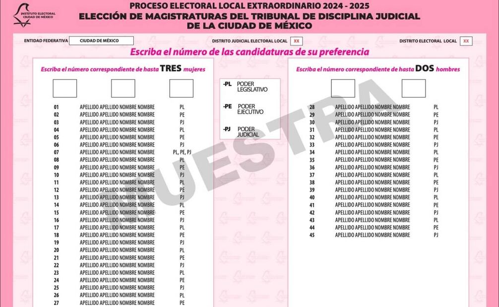 Aprueba IECM diseño de las boletas electorales para la elección judicial (18/03/2025). Foto: Especial