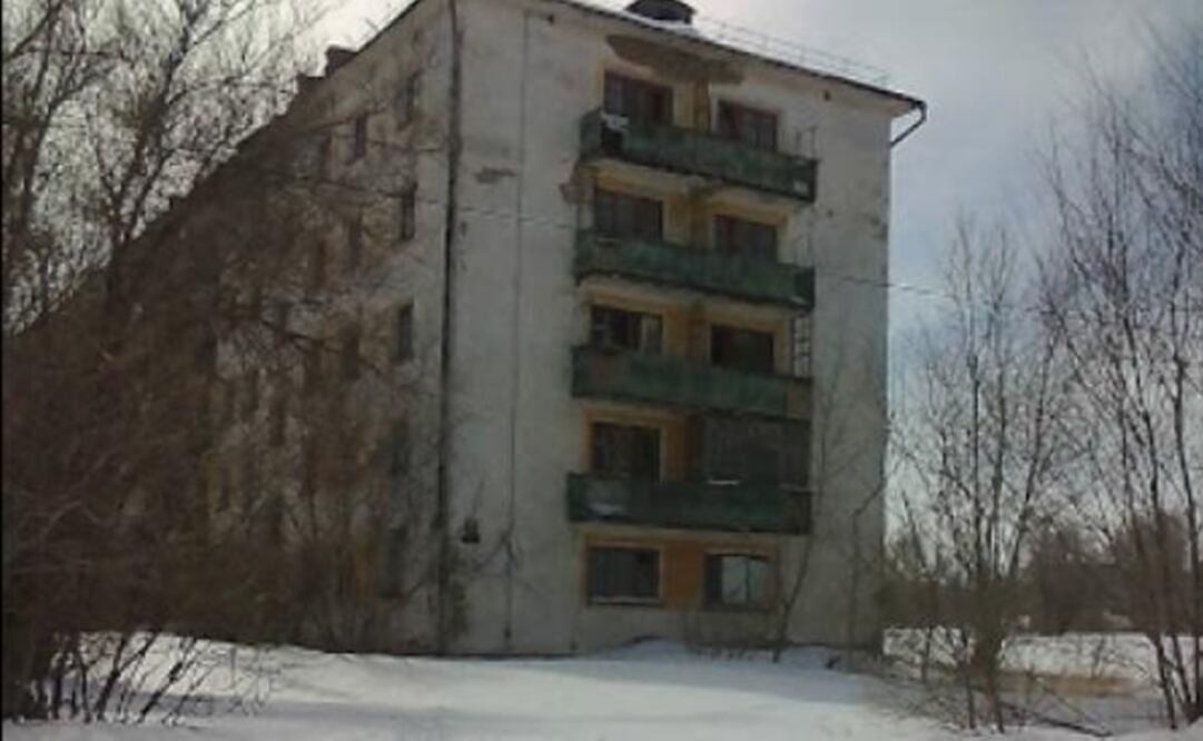 Edificio abandonado en Krasnogorsk, Kazajistán. Foto: Google Maps