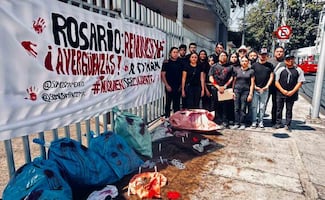 Jóvenes protestan contra de Rosario Piedra; exigen su renuncia al CNDH