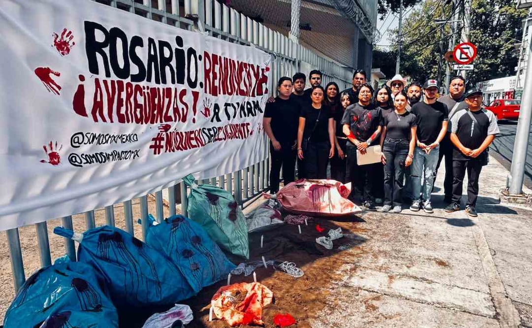Manifestación contra Rosario Piedra, titular de la Comisión Nacional de Derechos Humanos (CNDH). Foto: Especial