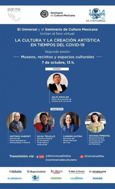 Reflexionarán sobre museos y espacios culturales en tiempos de Covid-19