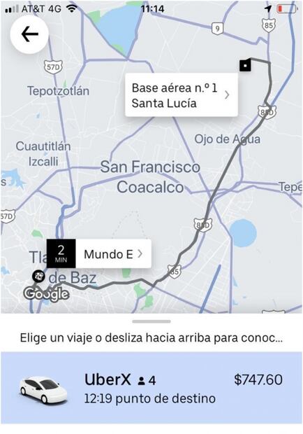 Cuánto costará trasladarse al nuevo aeropuerto de Santa Lucía