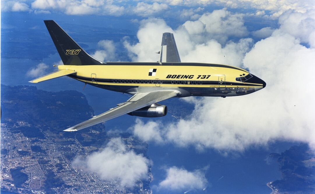 Así se veía el Boeing 737 en su primer vuelo, el 9 de abril de 1967. Foto: Boeing