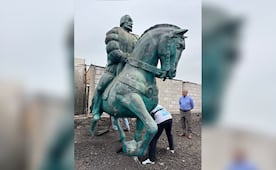 Localizan estatua de Hernán Cortés que desapareció de calles de Cuernavaca en 2012; INAH y Ayuntamiento evalúan el destino de la escultura