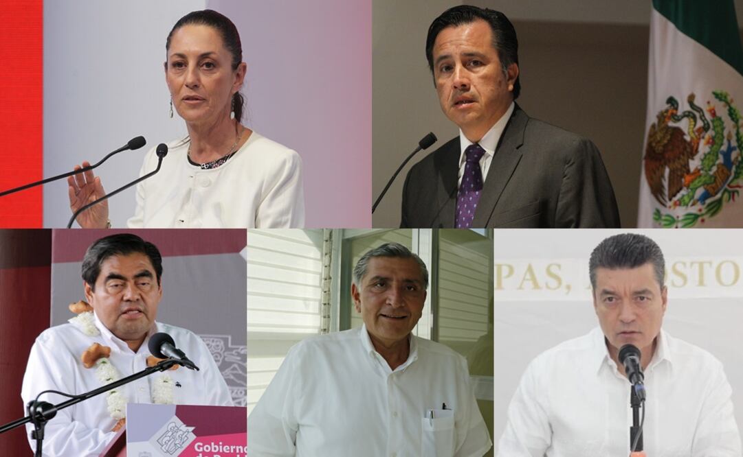 La jefa de Gobierno, Claudia Sheinbaum, de la CDMX y los gobernadores Cuitláhuac García de Veracruz; Miguel Barbosa de Puebla, Adán Augusto López de Tabasco, Rutilio Escandón de Chiapas, expresaron su postura en una carta / Archivo. EL UNIVERSAL