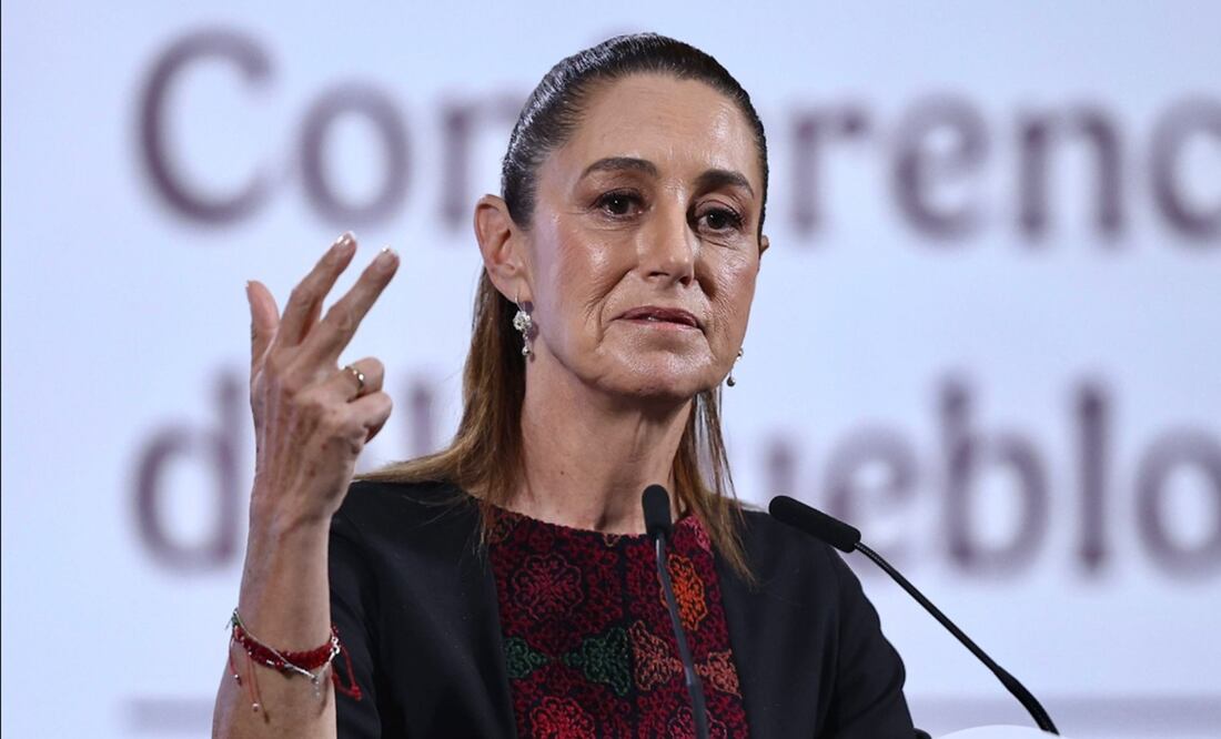 La presidenta Claudia Sheinbaum Pardo durante la mañanera del 27 de agosto de 2025. Foto: Berenice Fregoso/EL UNIVERSAL