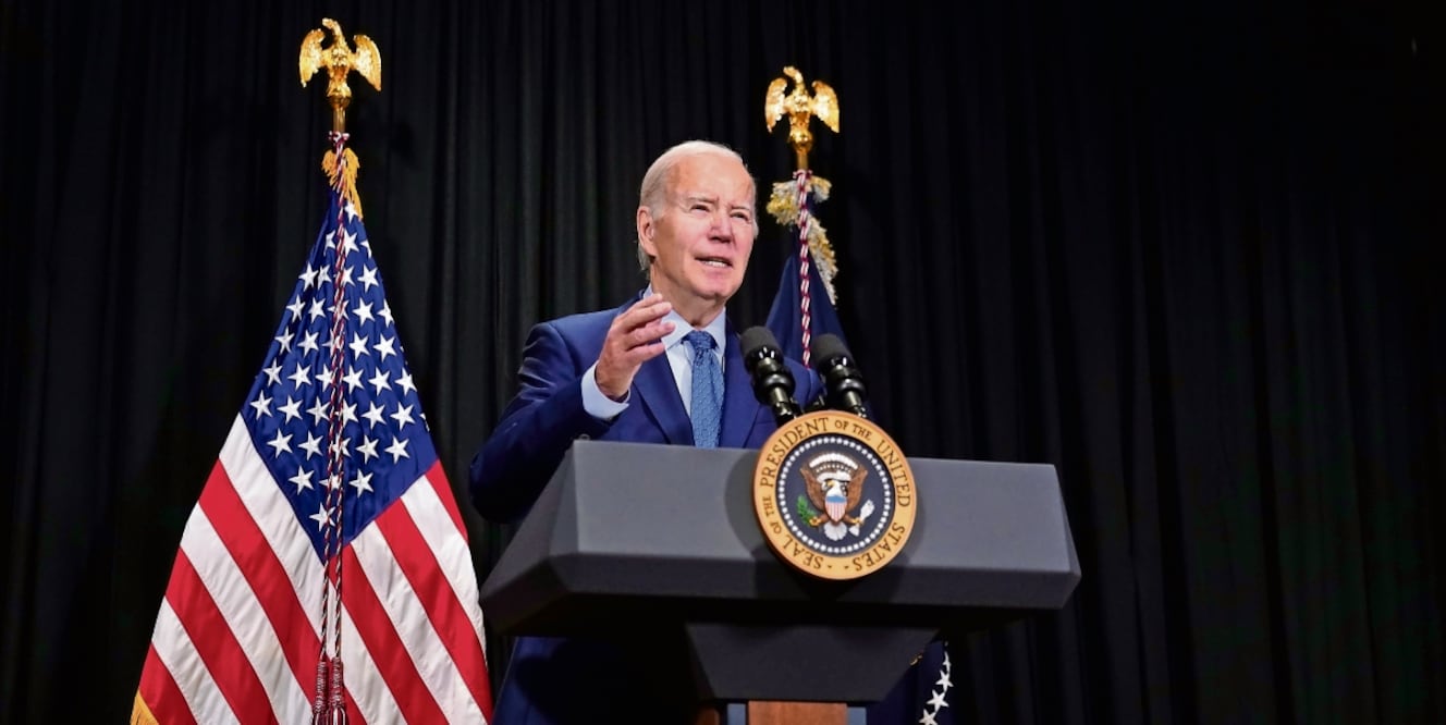 Joe Biden, presidente de Estados Unidos, en una conferencia en Massachusetts el domingo pasado. Foto: Stephanie Scarbrough | Ap