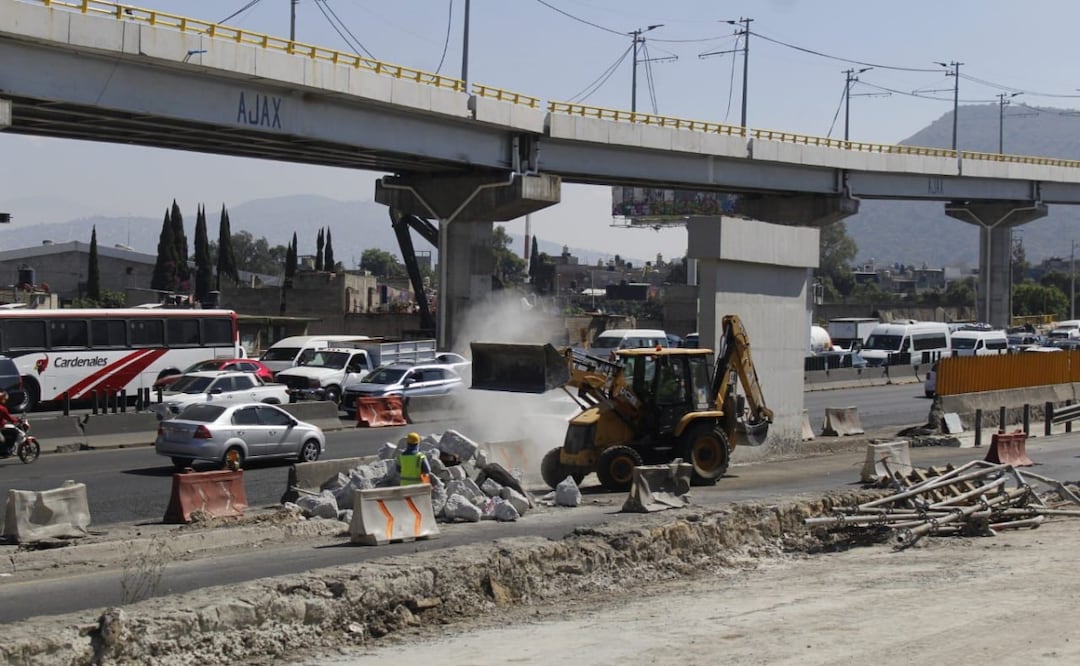 Obras del Trolebús Santa Martha-Chalco provocarán desvíos en la México-Puebla; cierres parciales afectarán carriles centrales. Foto: Emilio Fernández
