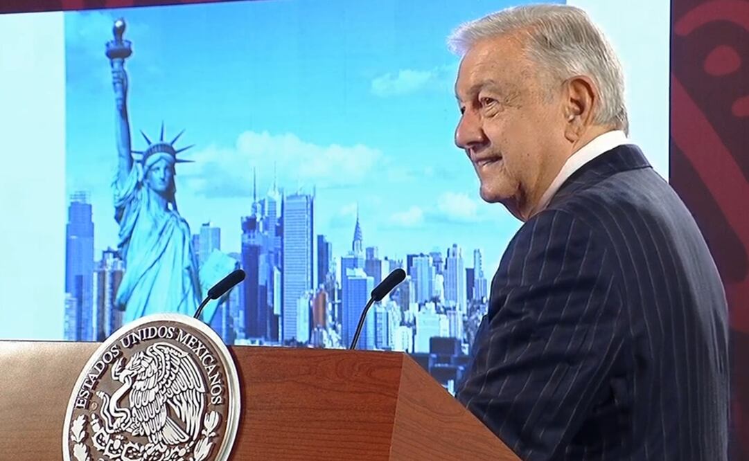 “Está contenta la estatua de la Libertad”, dice AMLO por la liberación de Julian Assange. Foto: Captura