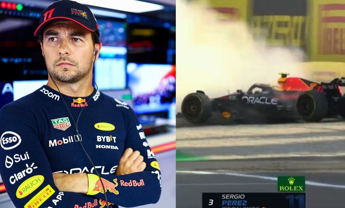 Checo Pérez sufrió un accidente durante la segunda práctica del Gran Premio de Italia - Foto: Especial