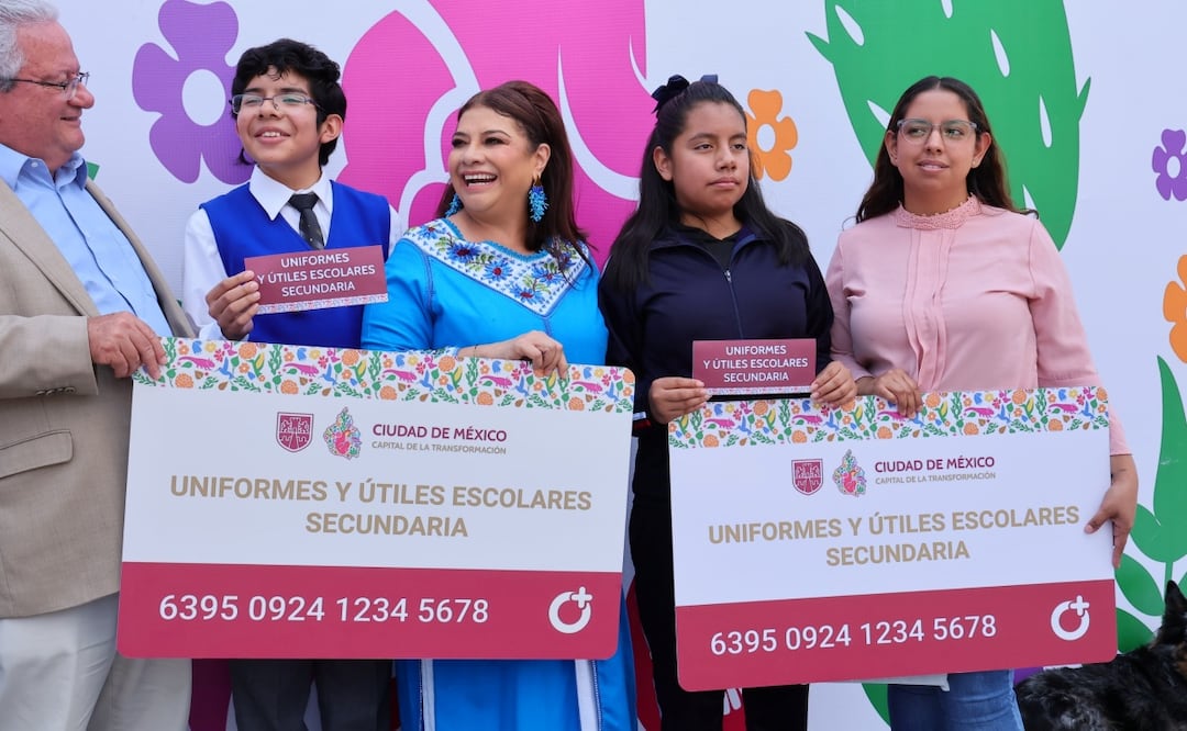 CDMX entrega tarjetas escolares; un millón 250 mil estudiantes recibirán apoyo para útiles y uniformes. Foto: Especial