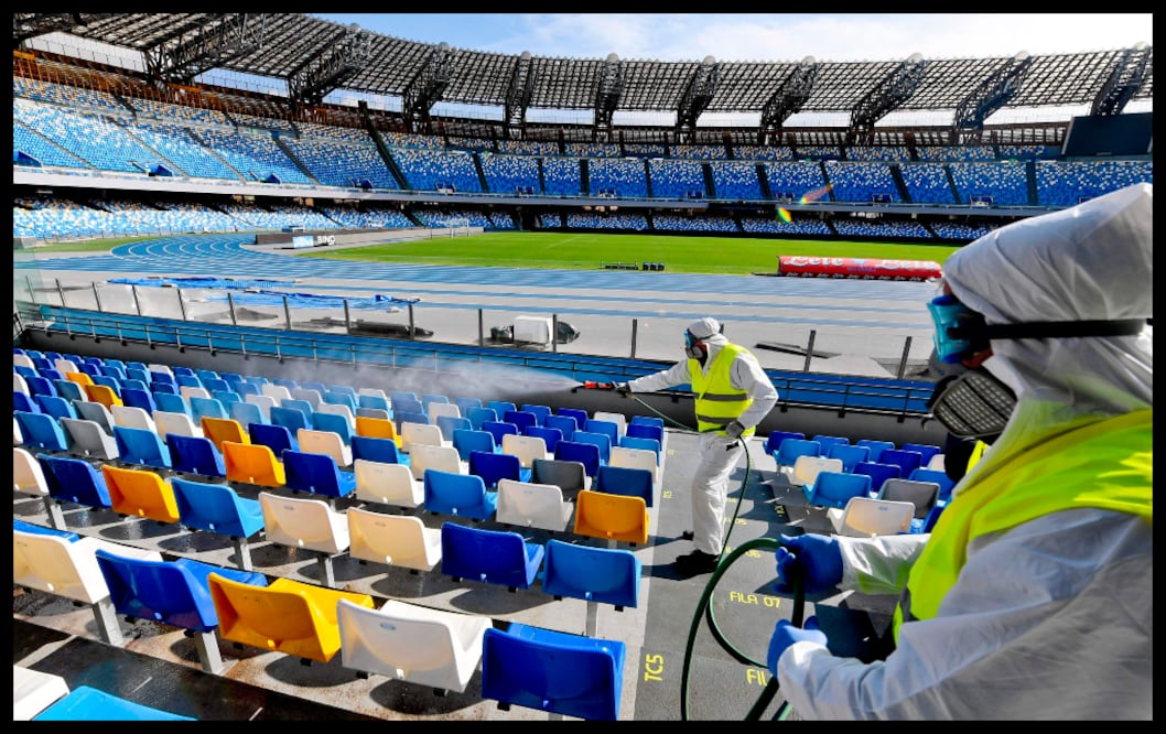 Los estadio en Francia fueron fumigados por la epidemia de coronavirus (AFP)