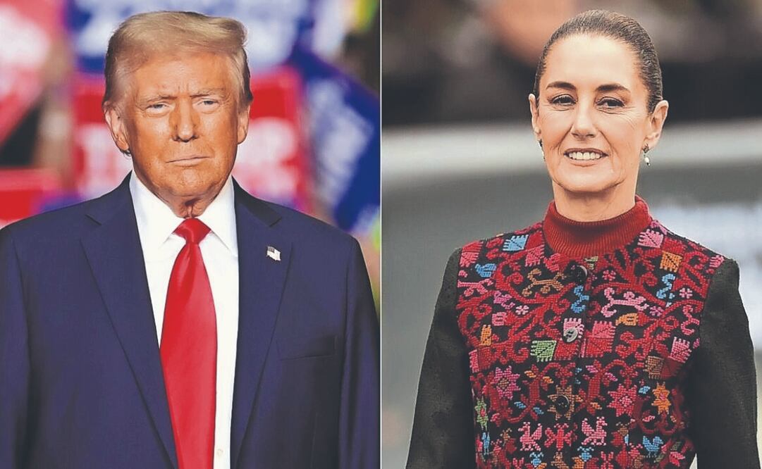 Donald Trump y la presidenta de México, Claudia Sheinbaum. Fotos Especiales