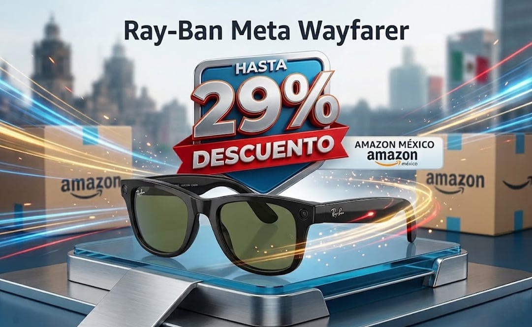 Desarrollados por Ray-Ban en colaboración con Meta, estos lentes inteligentes mantienen el diseño clásico de los icónicos Wayfarer. Foto: IA