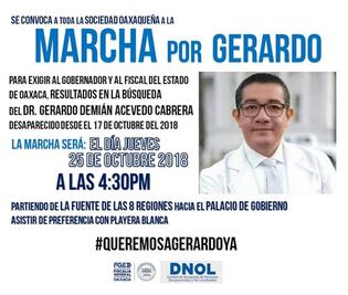 Marcharán para exigir búsqueda de médico oaxaqueño