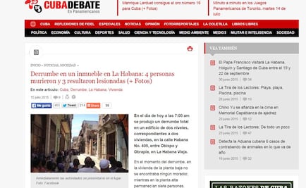 Se derrumba edificio en Cuba; hay 4 muertos y 3 heridos